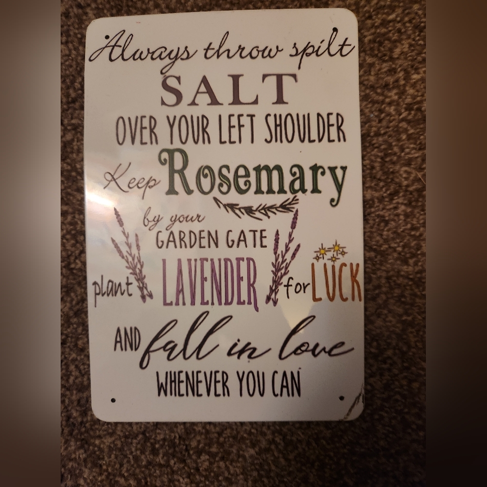 Decorative Lavender and Rosemary Wall Sign